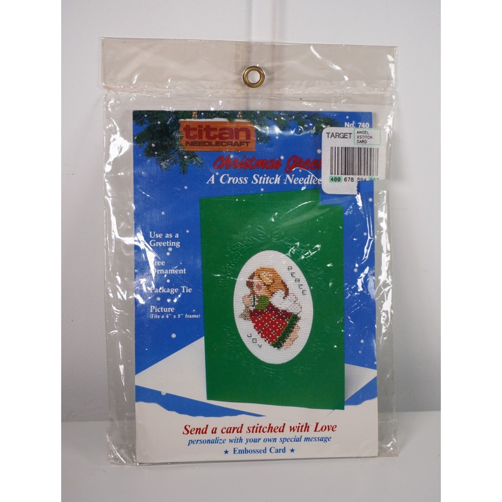 Vintage 1987 Titan Needlecraft Christmas Greetings No. 740 Card Angel Girl